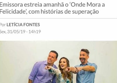 O Tempo Newspaper announces the premiere of the TV SHOW “Onde Mora a Felicidade”, also Hosted by Daniela Savassi