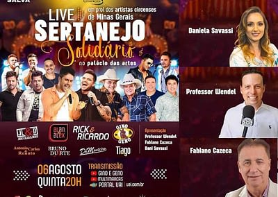 Daniela Hosts the Beneficent Live with the Greatest Country Music singers from Minas Gerais at Palácio das Artes Theater